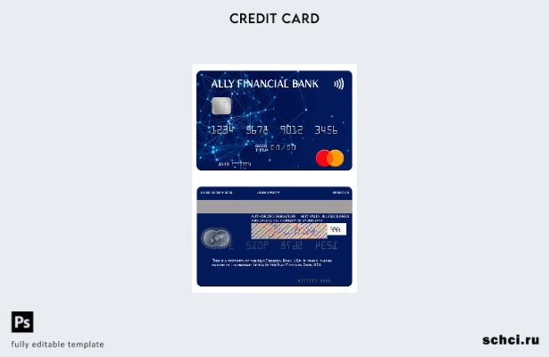 цифровая загрузка шаблона мастер карты USA Ally Financial Bank
